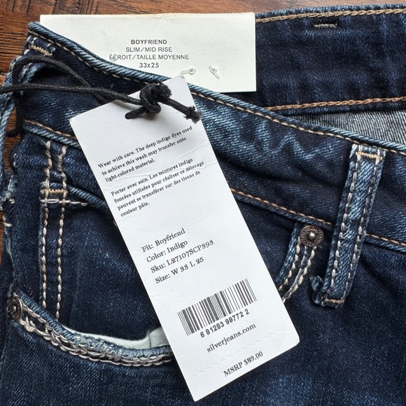 Silver Boyfriend Midrise Slim Womens Jean - Picture 6 of 8